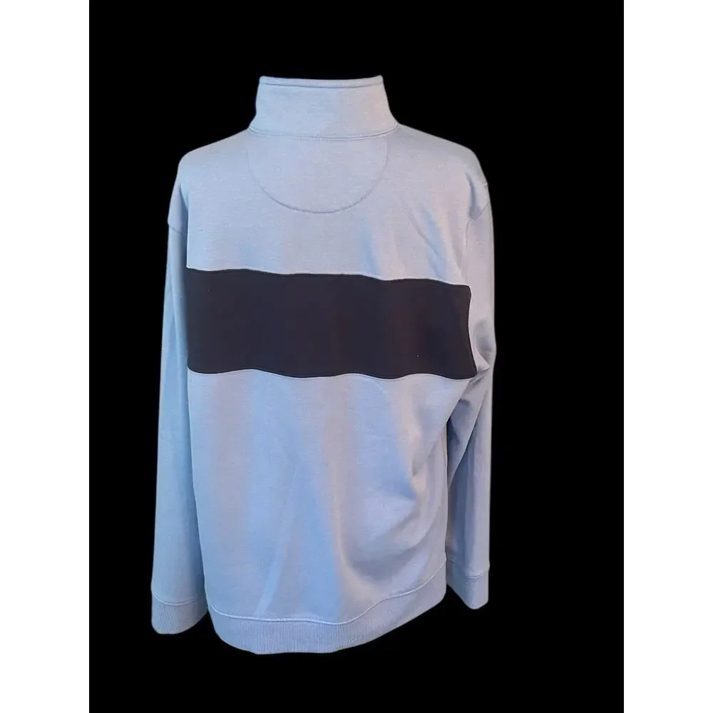 Izod Pullover Sweater Men's Stretch‎ Medium Blue Quarter Zip Golf Outdoor